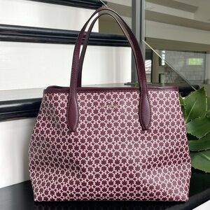 New Kate Spade link tote, shoulder, handbag, purse, pink burgundy plum